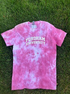 Adult Small Fordham University Wine Random Tie-Dye Short Sleeve Shirt